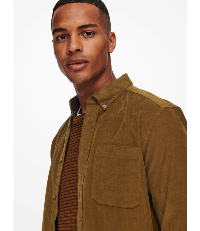 Only & Sons ONSNIGEL LIFE LS ORGANIC REG CORD SHIRT