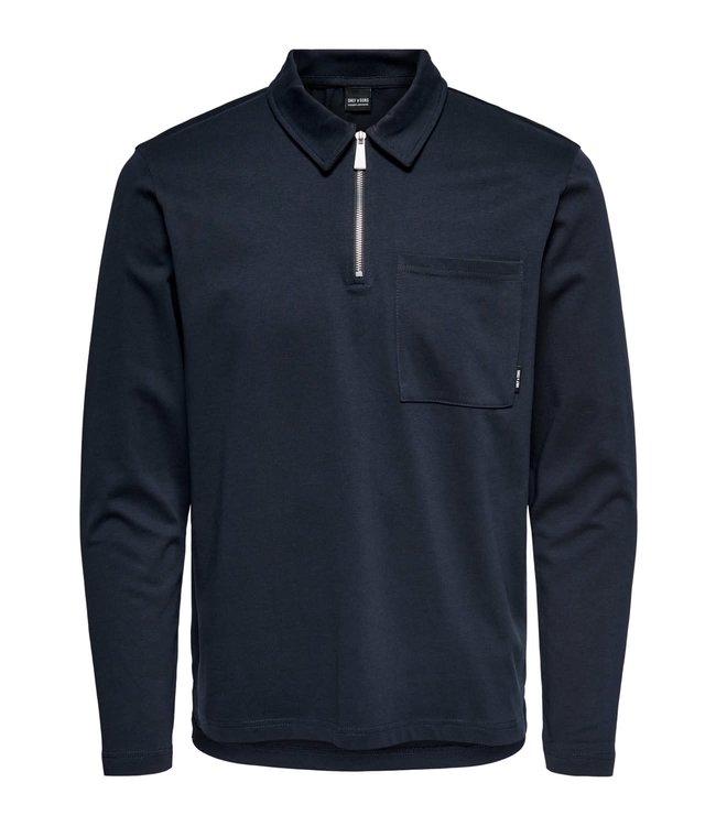 Only & Sons ONSVOLKER LIFE REG POCKET 1/4 ZIP LS TEE