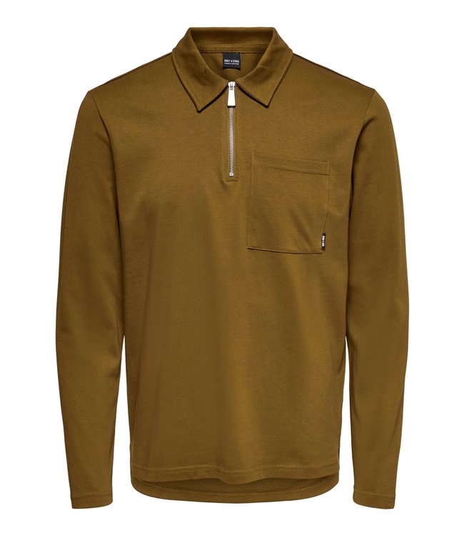 Only & Sons ONSVOLKER LIFE REG POCKET 1/4 ZIP LS TEE
