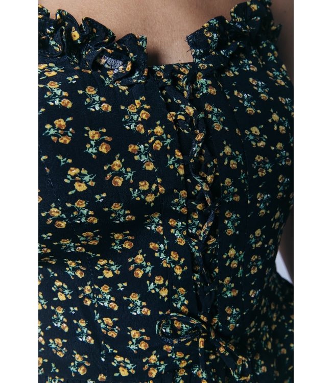 Colourful Rebel Diana Small Flower High Rise Straight Pants