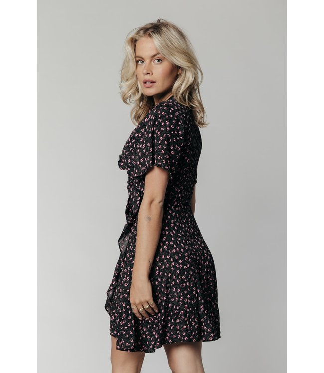 Colourful Rebel Telsi Ditzy Flower Mini Ruffle Wrap Dress
