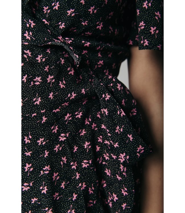 Colourful Rebel Telsi Ditzy Flower Mini Ruffle Wrap Dress