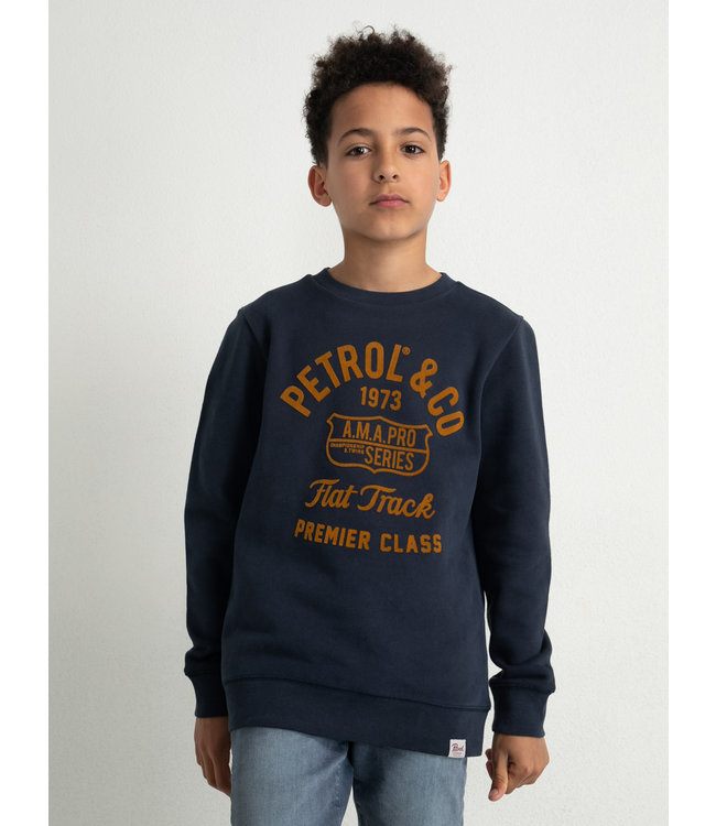 Petrol Boys Sweater Round Neck Print
