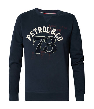 Petrol Men Sweater Round Neck Print