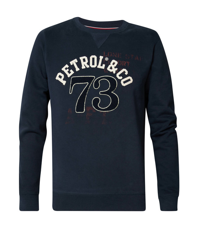 Petrol Men Sweater Round Neck Print