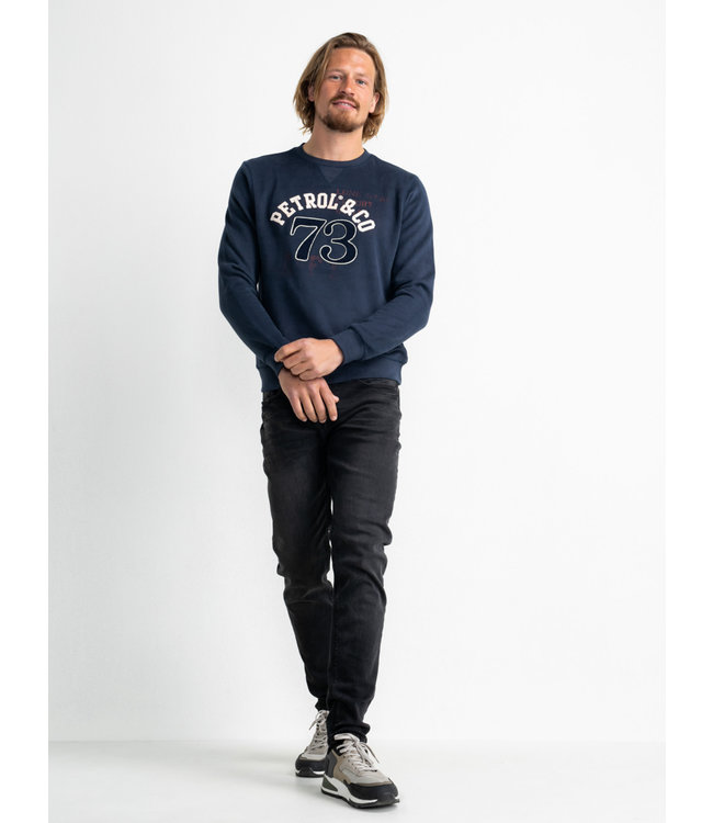 Petrol Men Sweater Round Neck Print