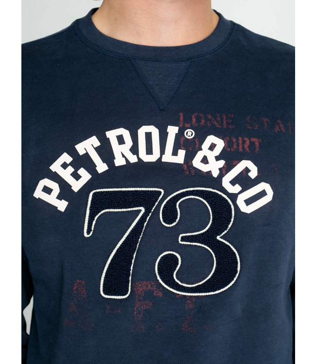 Petrol Men Sweater Round Neck Print