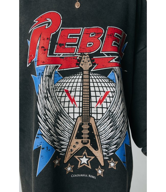 Colourful Rebel Rebel Guitar Acid Wash Drop. Sw. Dress