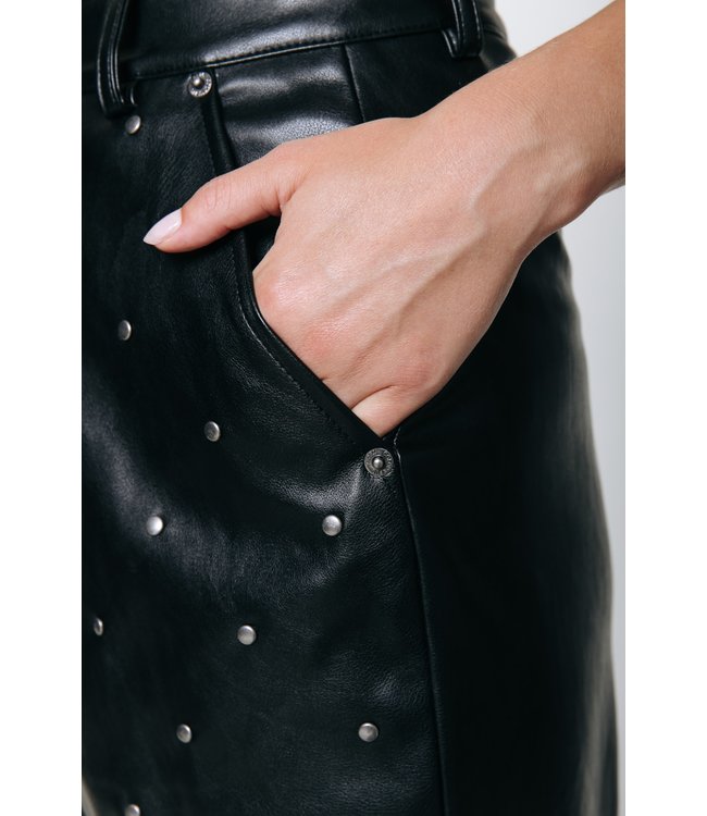 Colourful Rebel Kristel Studs Vegan Leather High Waist Pants