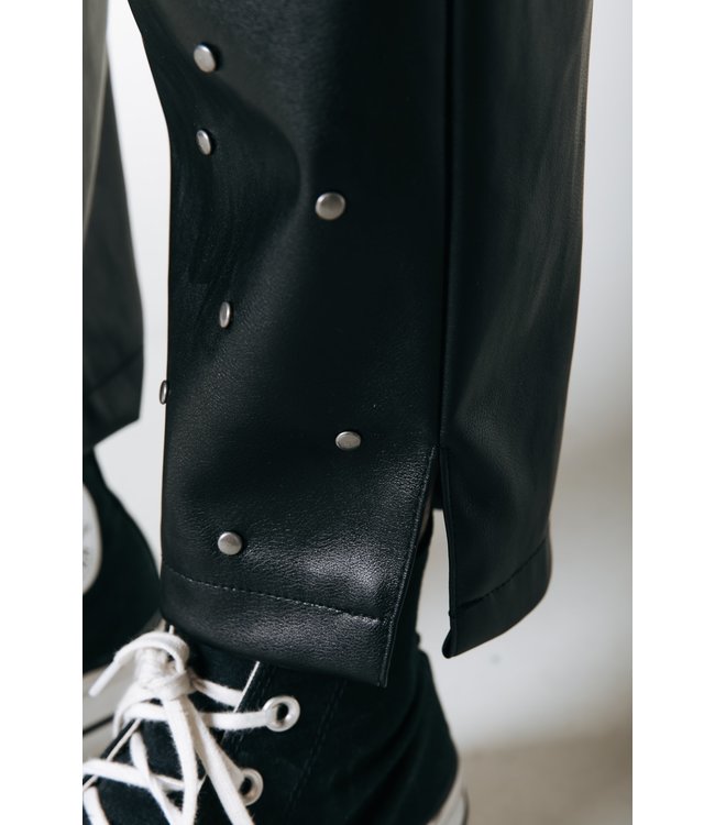 Colourful Rebel Kristel Studs Vegan Leather High Waist Pants