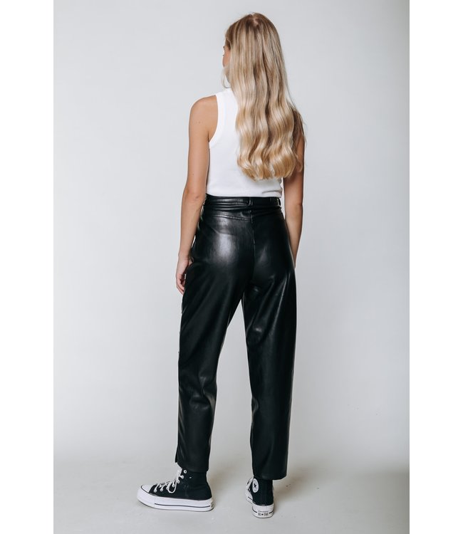 Colourful Rebel Kristel Studs Vegan Leather High Waist Pants