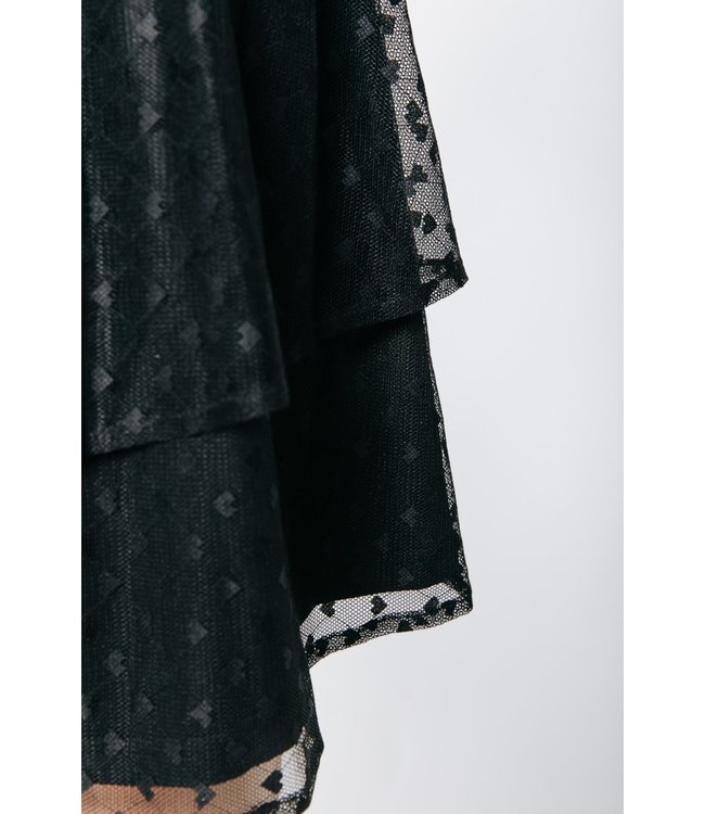 Colourful Rebel Noela Heart Mesh Mini Layer Skirt