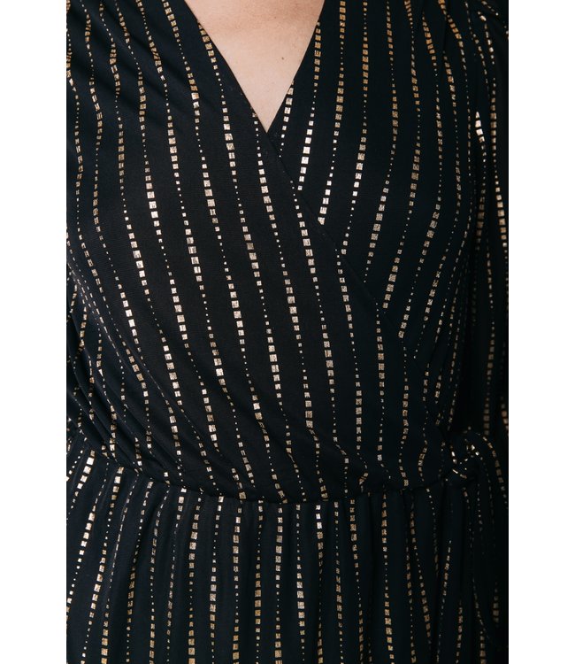 Colourful Rebel Lola Triangle Foil Longsleeve Maxi Wrap Dress