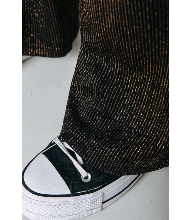 Colourful Rebel Jolie Metallic Stripe Flare Pants