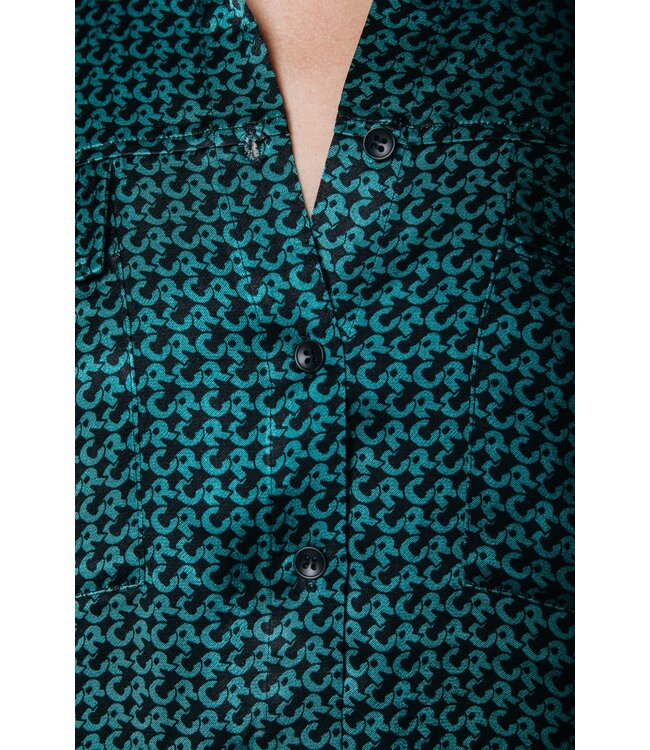 Colourful Rebel Oletta Allover CR Satin Button Blouse