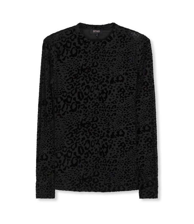 Refined Department ladies woven leopard velvet longsleeve JUDY