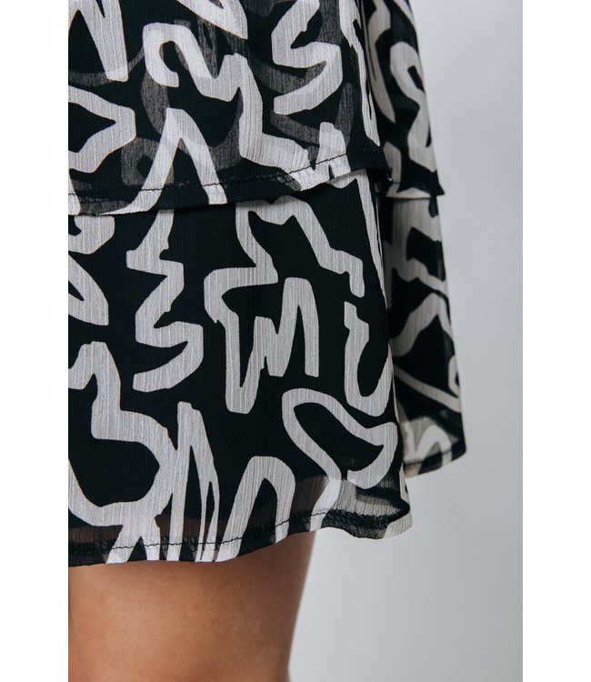 Colourful Rebel Daphne Marker Mini Ruffle Skirt