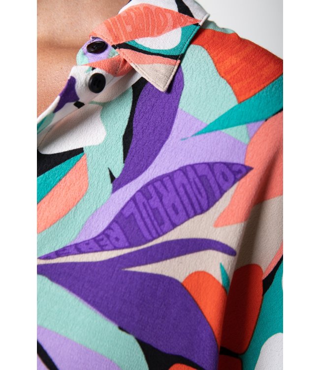 Colourful Rebel Talia Big Flower Oversized Boyfriend Blouse