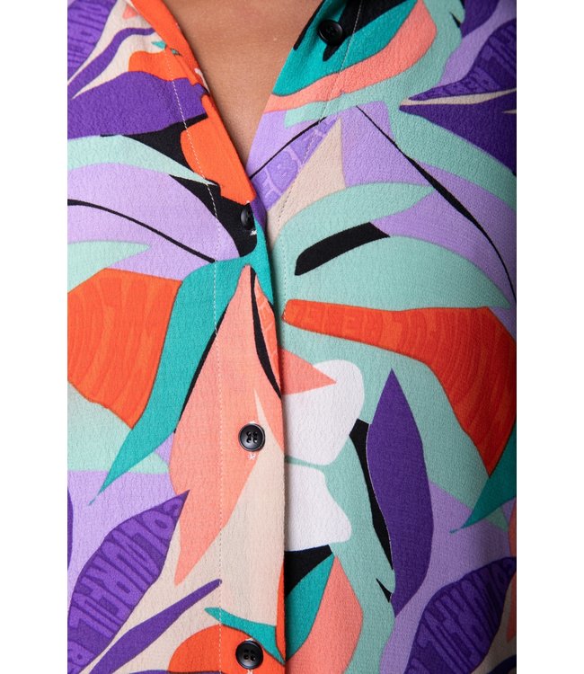 Colourful Rebel Talia Big Flower Oversized Boyfriend Blouse