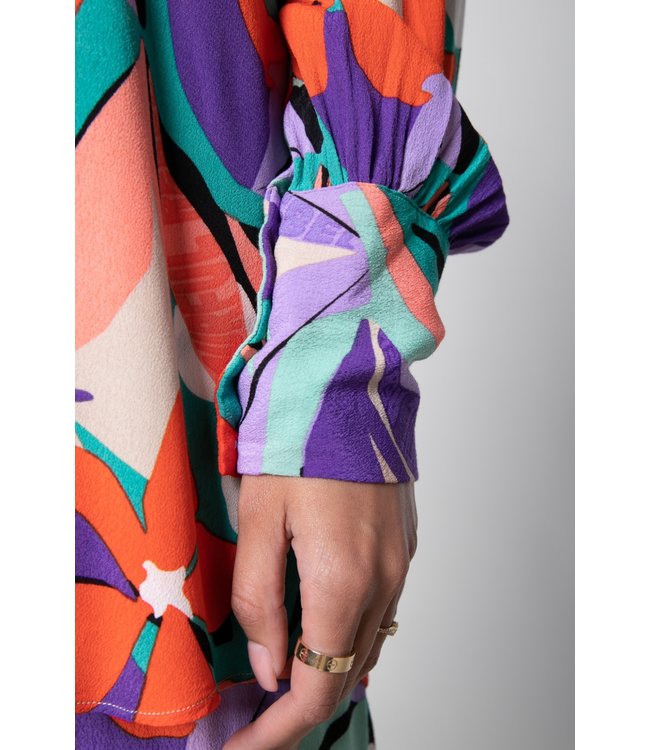 Colourful Rebel Talia Big Flower Oversized Boyfriend Blouse