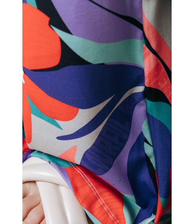 Colourful Rebel Big Flower Peached Flare Pants