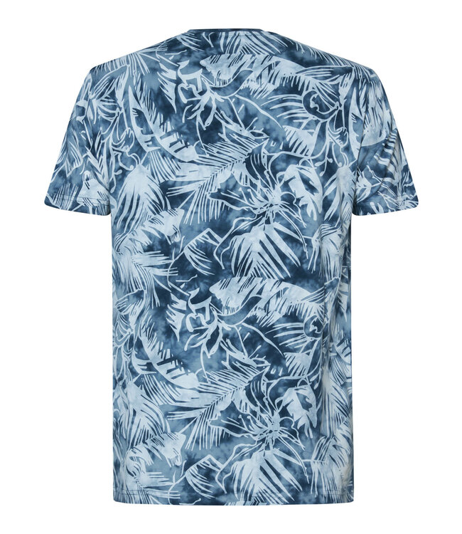 Petrol Men Flower T-Shirt SS V-Neck