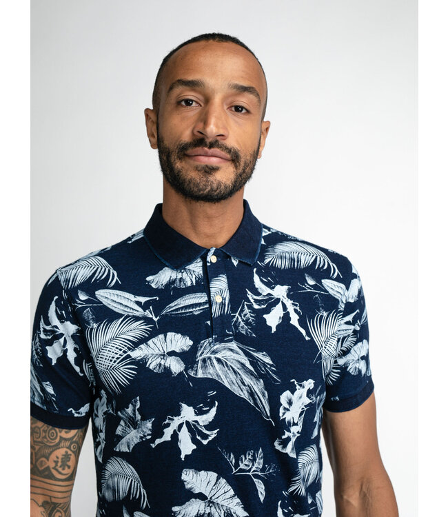 Petrol Men Flower Polo Short Sleeve