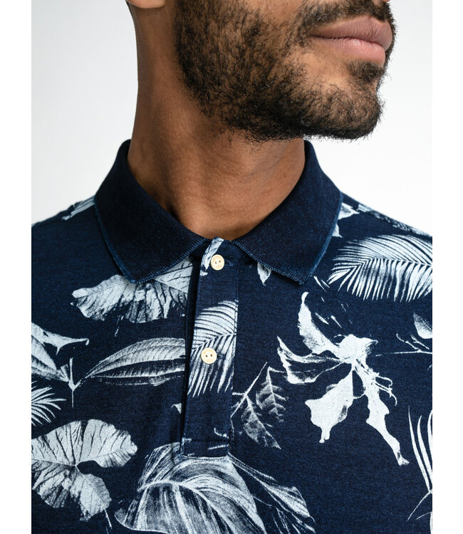 Petrol Men Flower Polo Short Sleeve