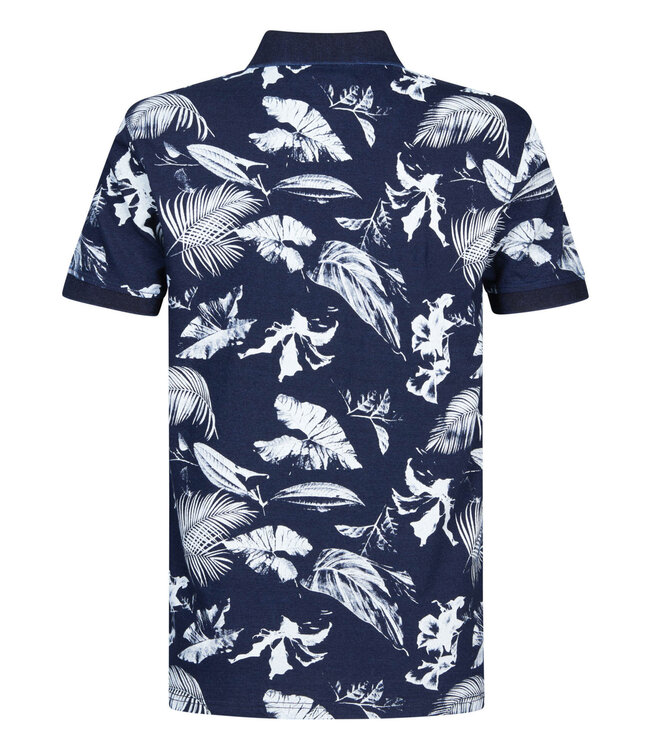 Petrol Men Flower Polo Short Sleeve