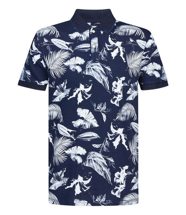 Petrol Men Flower Polo Short Sleeve