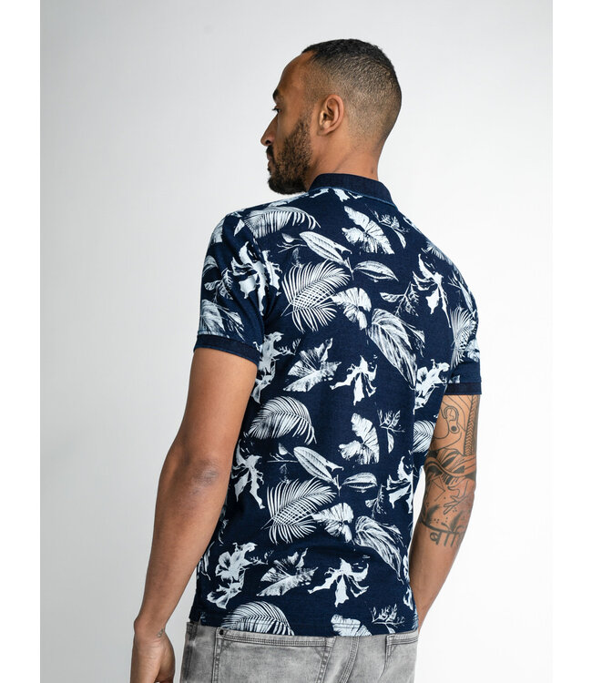 Petrol Men Flower Polo Short Sleeve