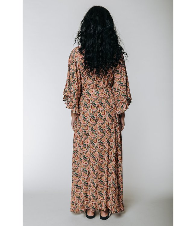 Colourful Rebel Alice Graphic Fan Maxi Wrap Dress