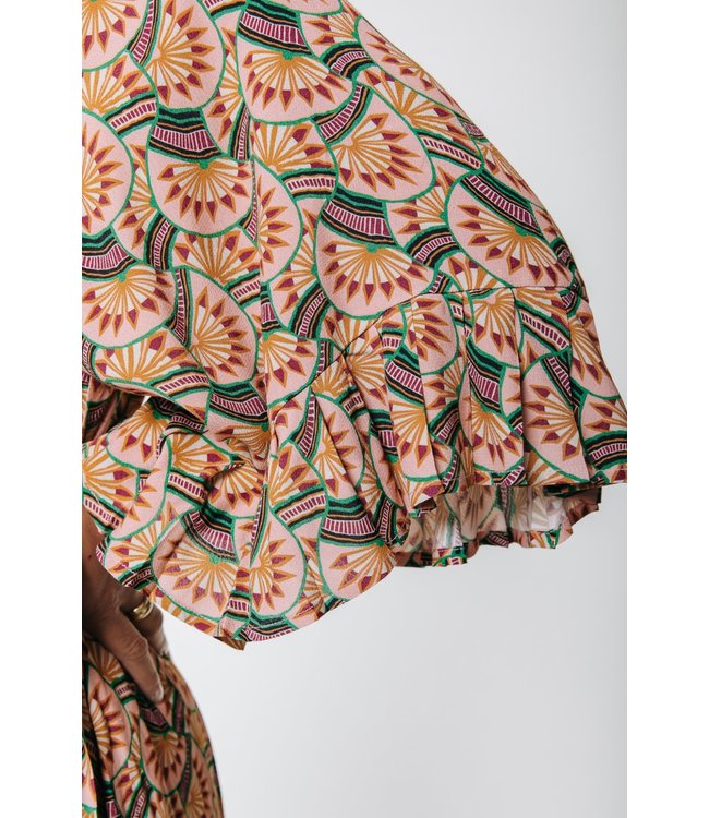 Colourful Rebel Alice Graphic Fan Maxi Wrap Dress