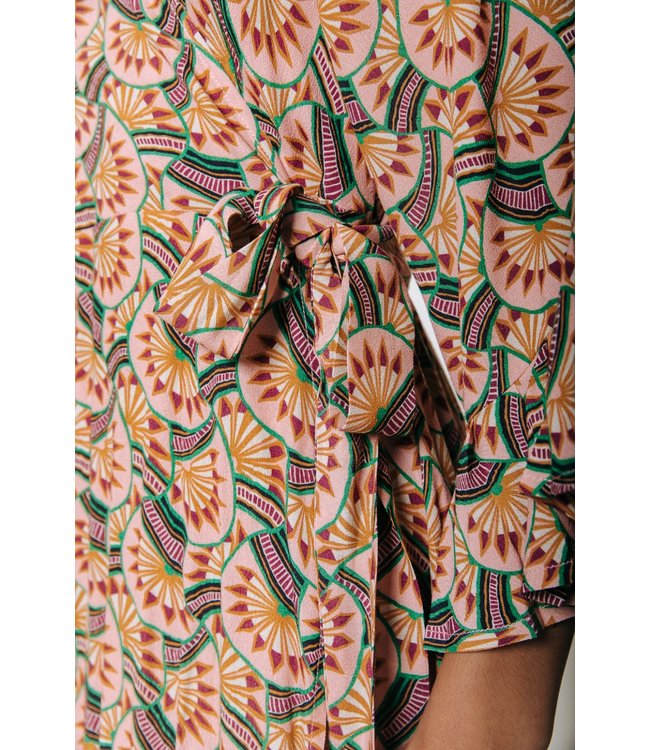 Colourful Rebel Alice Graphic Fan Maxi Wrap Dress