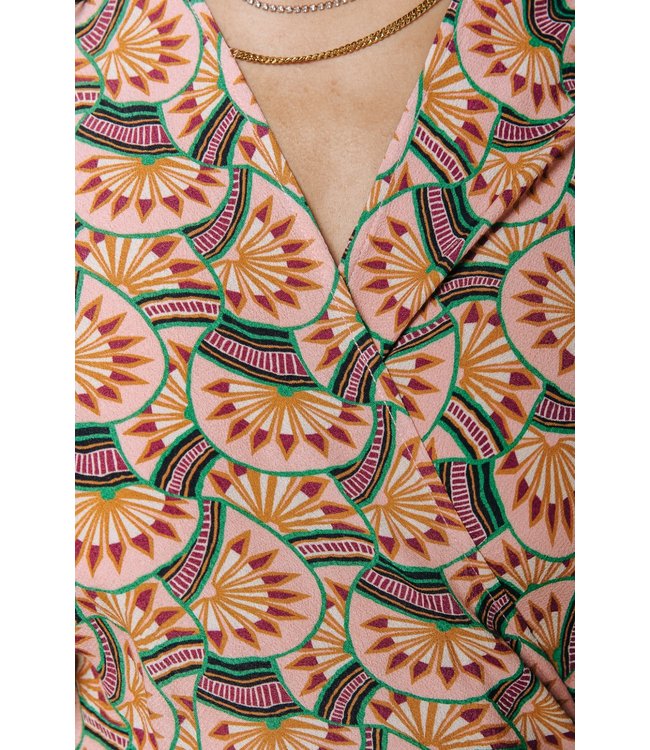 Colourful Rebel Alice Graphic Fan Maxi Wrap Dress