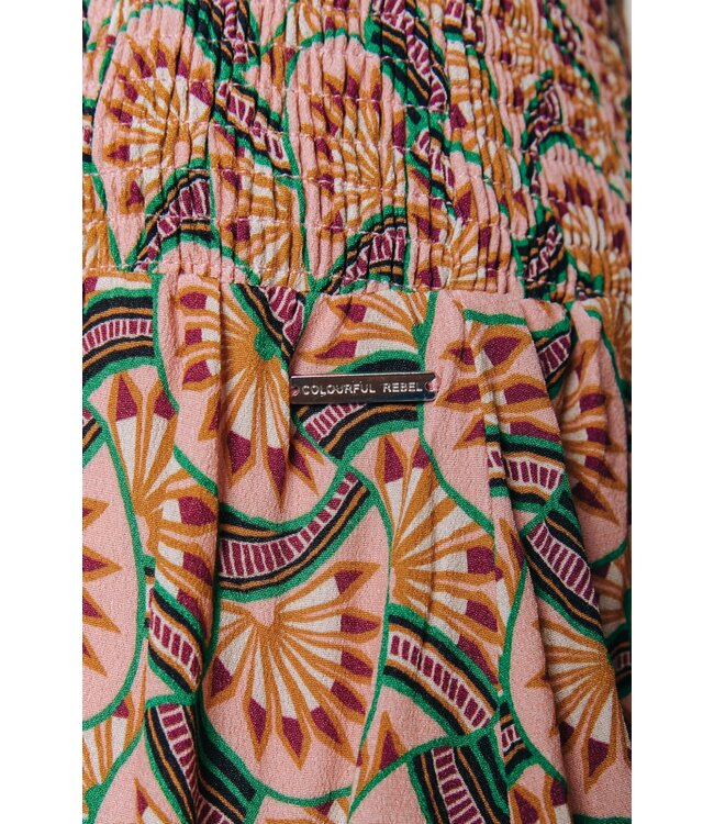 Colourful Rebel Daphne Graphic Fan Two Layer Mini Skirt