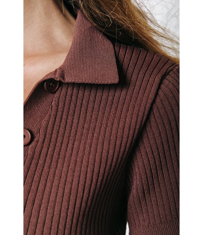 Colourful Rebel Nora Fine Knit Cropped Polo