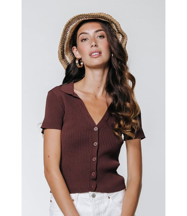 Colourful Rebel Nora Fine Knit Cropped Polo