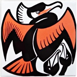 Frisiantiles Art deco tegel Aalscholver