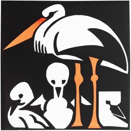 Frisiantiles Art deco tegel Ooievaar