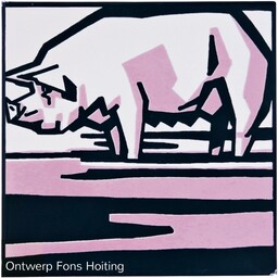 Frisiantiles Art deco tegel varken