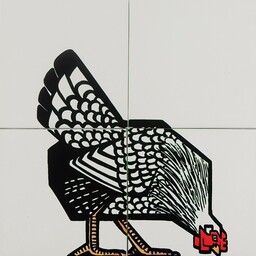 Frisiantiles Art deco tegeltableau kip