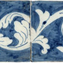 Frisiantiles Randdecor blad-bloemrank in spaartechniek