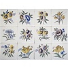 Tegels bloemen groot kleur 1-12