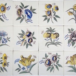 Tegels bloemen groot kleur 1-12
