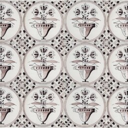 Frisiantiles Tegels bloempotjes in meandercirkel II