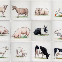 Frisiantiles Tegels boerderijdieren kleur 1-12