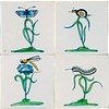 Tegels Collaertplanten met insecten 1-4