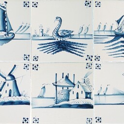 Frisiantiles Tegels landschap 1800 13-18