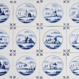 Frisiantiles Tegels landschap in cirkel I 1-12